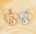 Baby Footprint Necklace Pendent