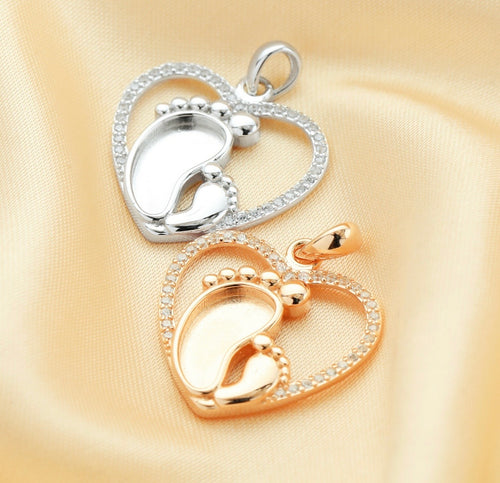Baby Footprint Necklace Pendent